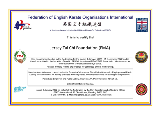 FMA Certificate Jersey 2022